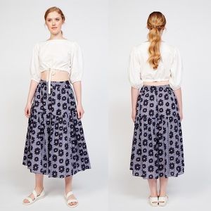 Anthropologie WHIT Roni Midi Gingham Skirt